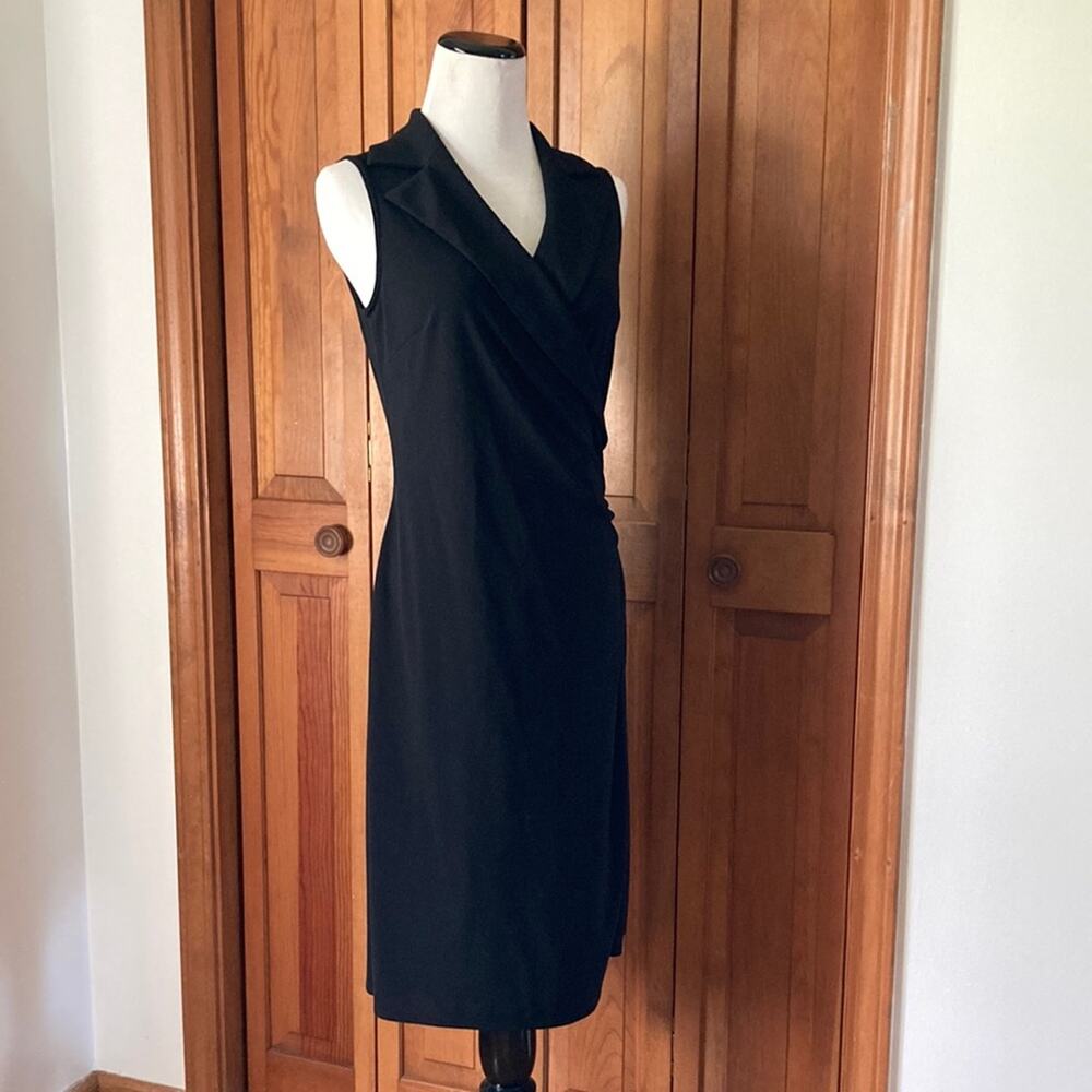 Express Black Stretch Pullover Faux Wrap Dress, Size 5/6